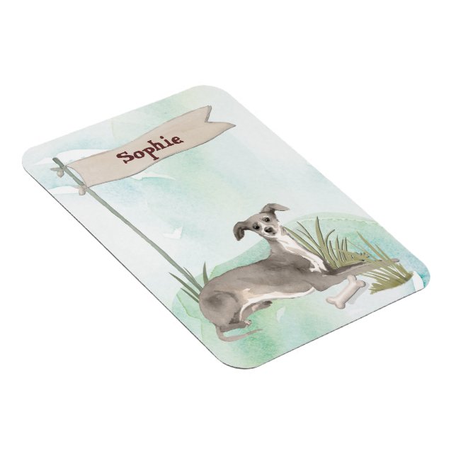 Individuelle Name Greyhound Pet Dog Magnet (Rechte Seite)