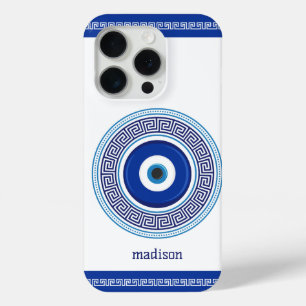 Individuelle Name Griechisches Muster Evil Eye Naz Case-Mate iPhone Hülle
