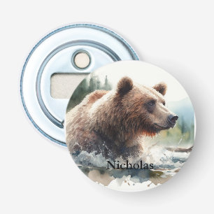 Individuelle Name Grizzly Bär Naturschutz Flaschenöffner