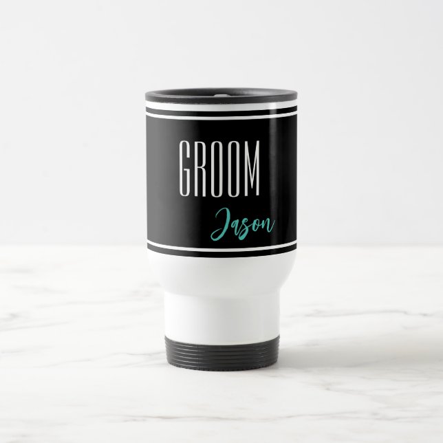 Individuelle Name Groom Travel Mug Reisebecher (Mittel)