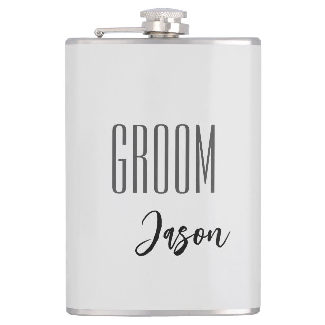 Individuelle Name Grooves Flask Flachmann (Vorderseite)