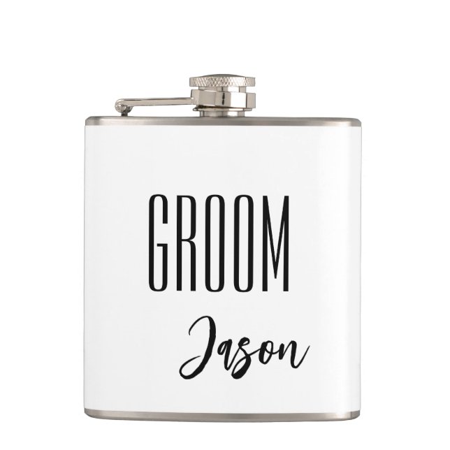 Individuelle Name Grooves Flask Flachmann (Vorderseite)