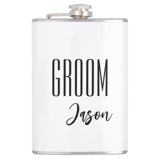 Individuelle Name Grooves Flask Flachmann (Vorderseite)