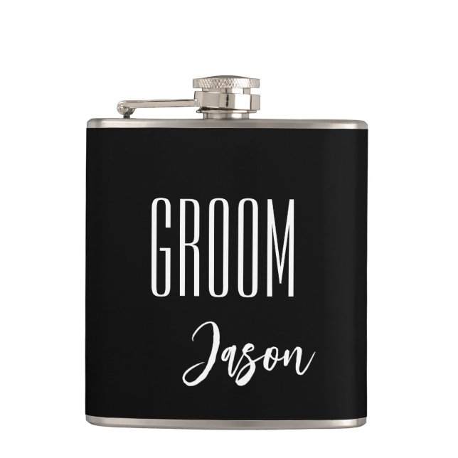Individuelle Name Grooves Flask Flachmann (Vorderseite)