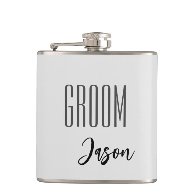 Individuelle Name Grooves Flask Flachmann (Vorderseite)
