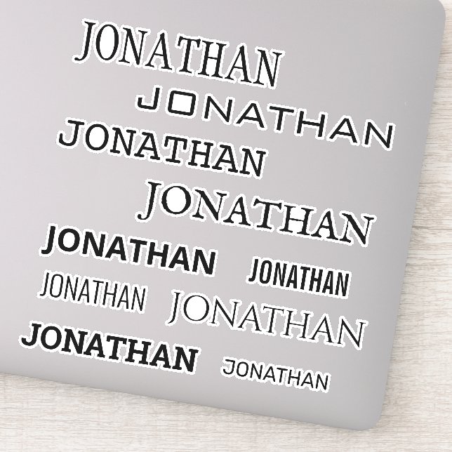 Individuelle Name Größe Monogram Laptop Tumbler Aufkleber (Detail)