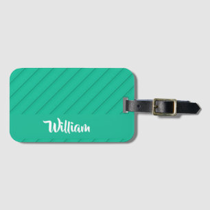 Individuelle Name grün diagonaler Kunststoff textu Gepäckanhänger