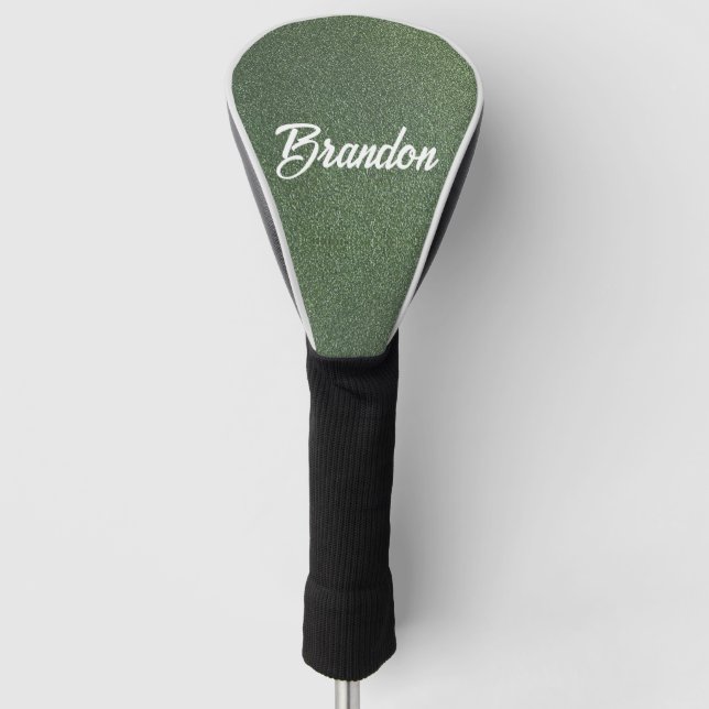 Individuelle Name grün Glitzer Golf Headcover (Vorderseite)
