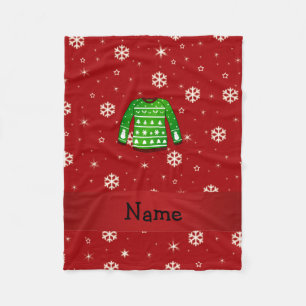 Individuelle Name-Grün hässlich Weihnachtspulli Fleecedecke