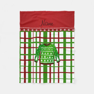 Individuelle Name grün hässliche Weihnachtspulli k Fleecedecke