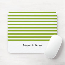 Individuelle Name, grün und weiß Streifen