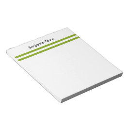 Individuelle Name, grün und weiß Streifen Notizblock