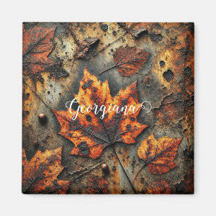 Individuelle Name Grungy Autumnal Industrielle Blä Magnet
