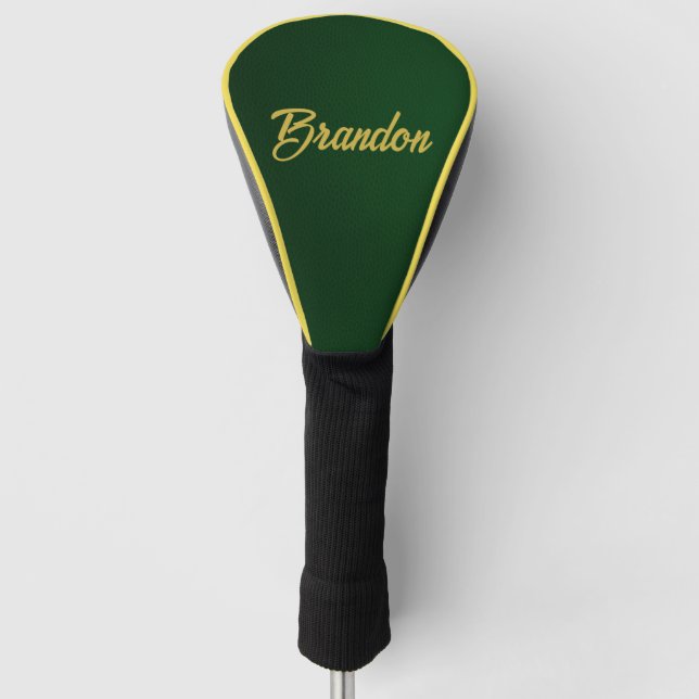 Individuelle Name-Grünleder Golf Headcover (Vorderseite)