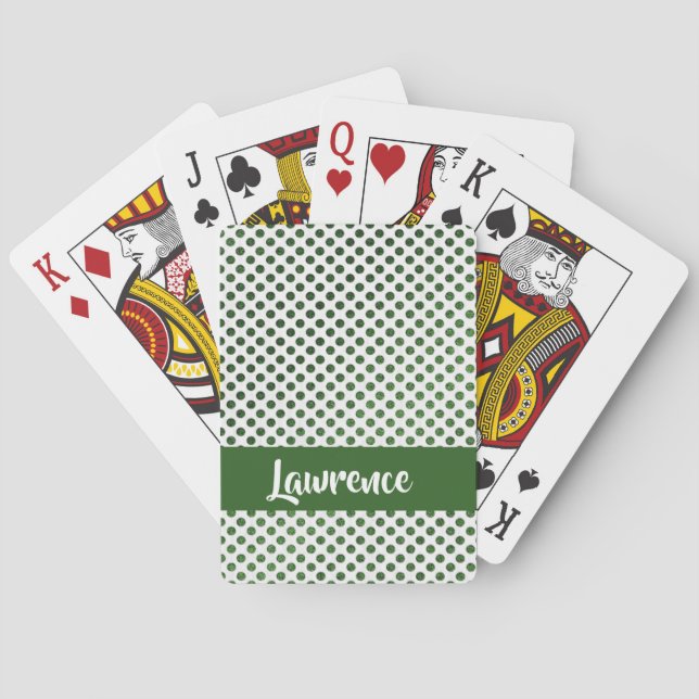 Individuelle Name-Grünpunktmuster Spielkarten (Rückseite)