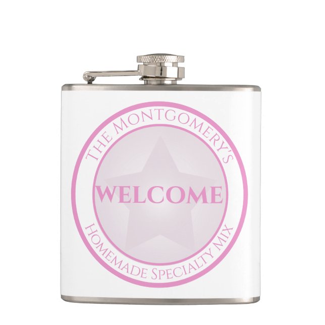 Individuelle Name Guest Bedroom Spezial Pastel Sta Flachmann (Vorderseite)