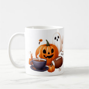 Individuelle Name, Halloween-Geist, Fußball Kaffeetasse