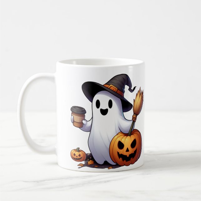 Individuelle Name Halloween-Geist-Kaffee-Tasse Kaffeetasse (Links)