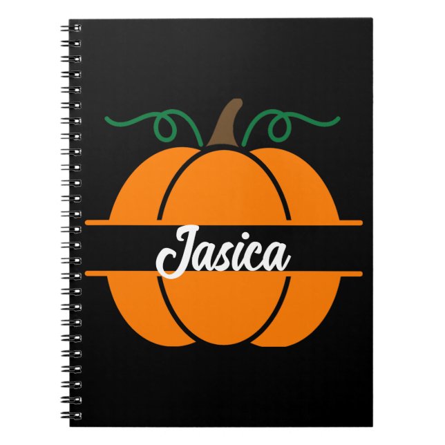 Individuelle Name Halloween Pumpkin Monogram Gift Notizblock (Vorderseite)