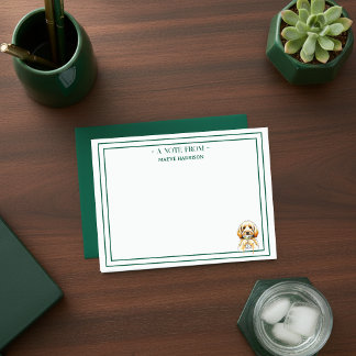 Individuelle Name Handgezogen Golden Doodle Martin Mitteilungskarte