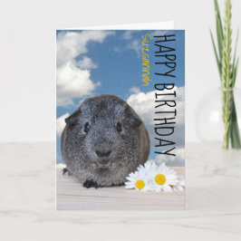 Individuelle Name Happy Birthday Guinea Pig White Karte