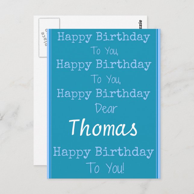 Individuelle Name Happy Birthday Song Postcard Postkarte (Vorne/Hinten)