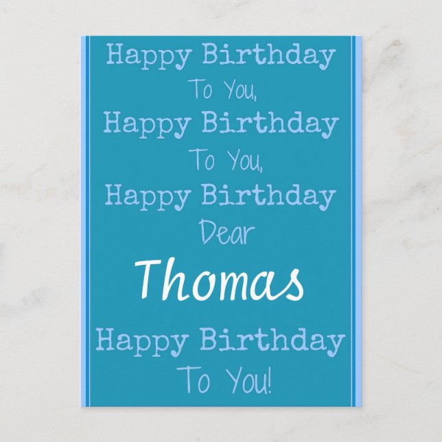 Individuelle Name Happy Birthday Song Postcard Postkarte (Vorderseite)