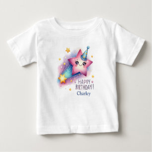 Individuelle Name "Happy Birthday" Star T - Shirt