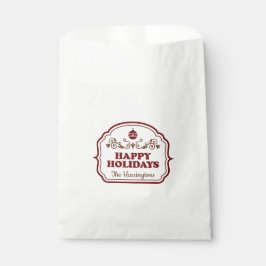 Individuelle Name Happy Holidays Gefallen Taschen Geschenktütchen