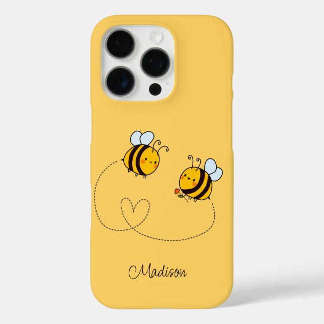 Individuelle Name Happy Liebe Bees Case-Mate iPhone Hülle (Rückseite)