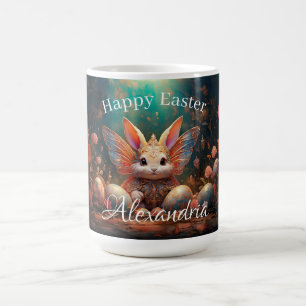 Individuelle Name Happy Osterfest Bunny mit Ostere Kaffeetasse