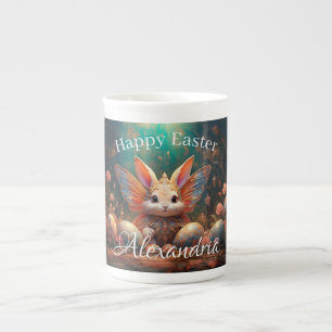 Individuelle Name Happy Osterfest Bunny mit Ostere Prozellantasse