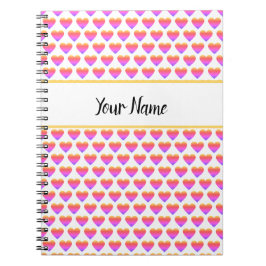 Individuelle Name Heart Pattern Notebook Notizblock