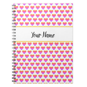 Individuelle Name Heart Pattern Notebook Notizblock