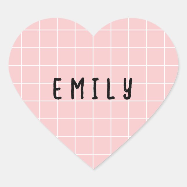 Individuelle Name Heart Shaped Graph Line Stickers (Vorderseite)