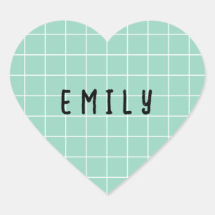 Individuelle Name Heart Shaped Graph Line Stickers