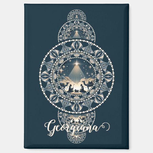 Individuelle Name Heiliger Star des Wunders Orname Magnet (Vorderseite)