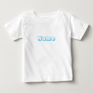 Individuelle Name hellblauer Text niedlicher Baby Baby T-shirt