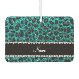 Individuelle Name heller Aqua-Glitzer Leoparddruck Autolufterfrischer