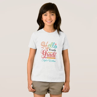 Individuelle Name Hello 4th Grade Typografy Tri-Blend Shirt
