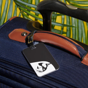 Individuelle Name Hello Black and White Golf Gepäckanhänger