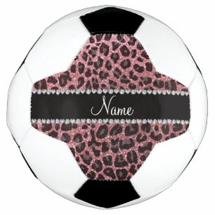 Individuelle Name hellrosa Glitzer Leopard Fußball