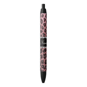 Individuelle Name hellrosa Glitzer Leopard Kugelschreiber