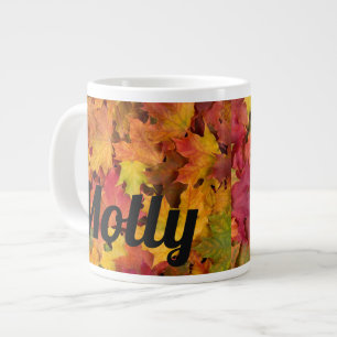 Individuelle Name Herbst Herbstlaub Kaffeebecher Jumbo-Tasse