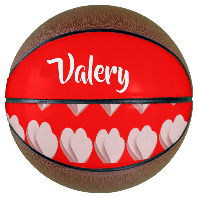Individuelle Name Herz rot Basketball (Vorderseite)