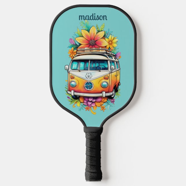 Individuelle Name Hippie Van Pickleball Schläger (Vorderseite)