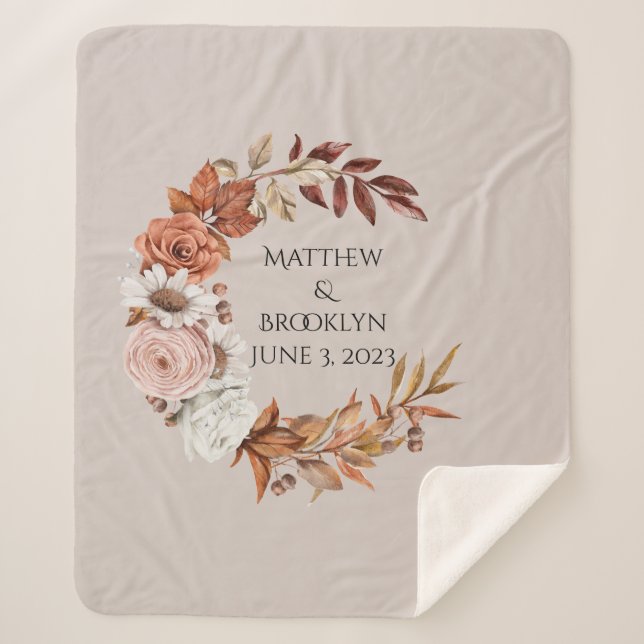 Individuelle Name-Hochzeitsgeschenk, Personalisier Sherpadecke (Vorderseite)