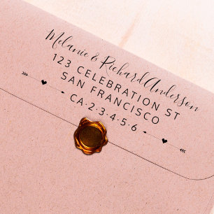 Individuelle Name Hochzeitspfeile & Herz-Rücksende Gummistempel