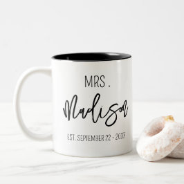 Individuelle Name Hochzeitstag Personalisiert Hoch Zweifarbige Tasse