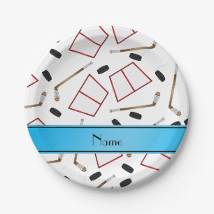 Individuelle Name-Hockey-Sticks Puffnetze Pappteller